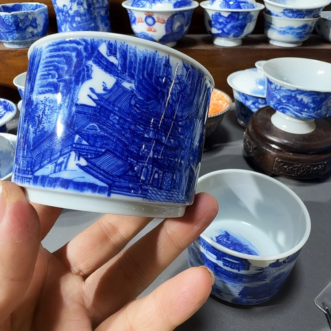 ****河泥塑主人杯手工手绘