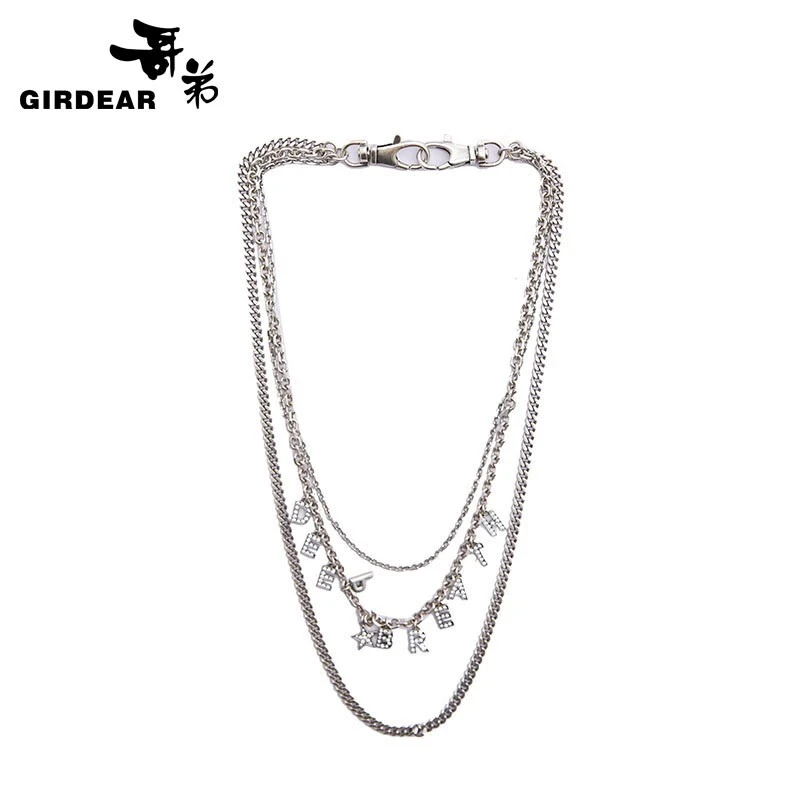 GIRDEAR/哥弟 铜合金亚克力项链 个性套装闪钻复古项链1900417