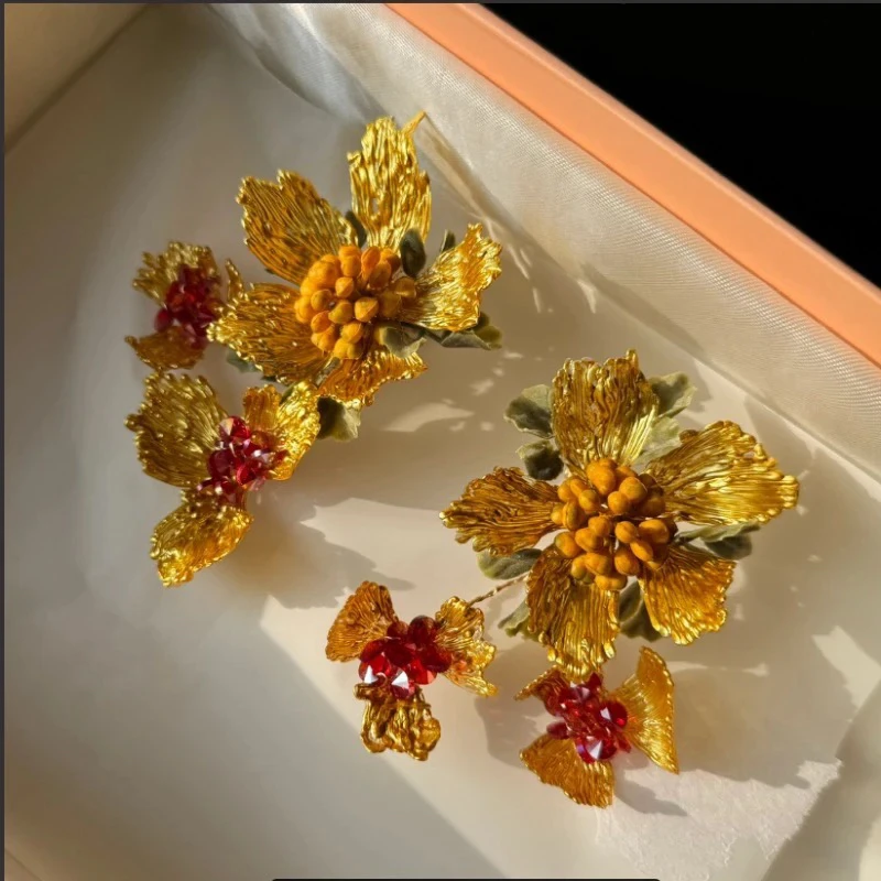 非金属仿水晶婚庆饰品 韩子老师同款金色对花可组合叠加佩戴