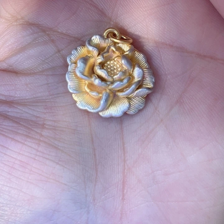 吊坠925银花岗岩牡丹吊坠足银