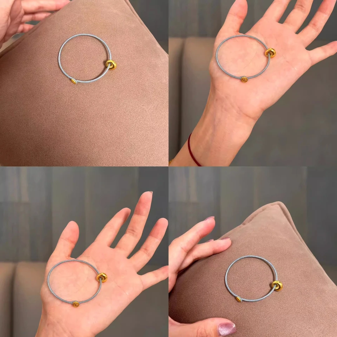 铜合金手链 「金坨坨」手链夏季女款手工编织福字尾扣显白百搭手绳