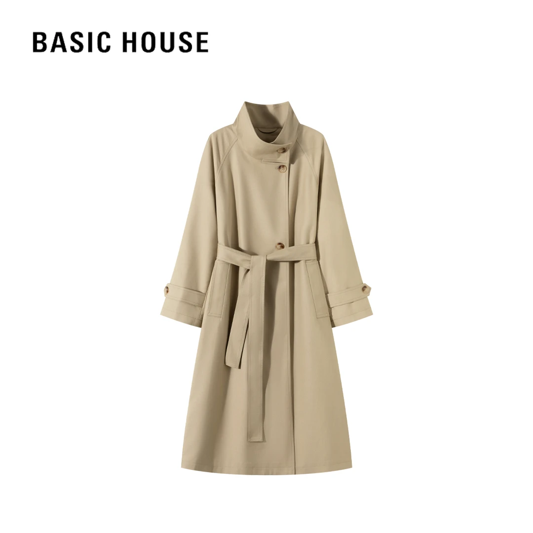 Basic House/百家好秋季气质轻奢百搭时尚宽松轻奢风衣外套穿搭女