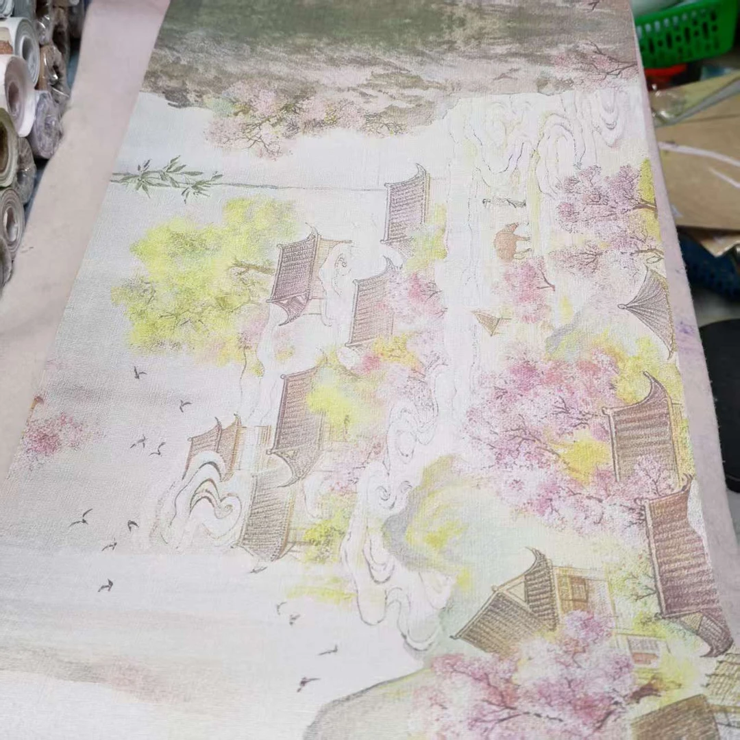【桃花源记】0.34*10m半生熟蜡染微喷书法专用作品长卷