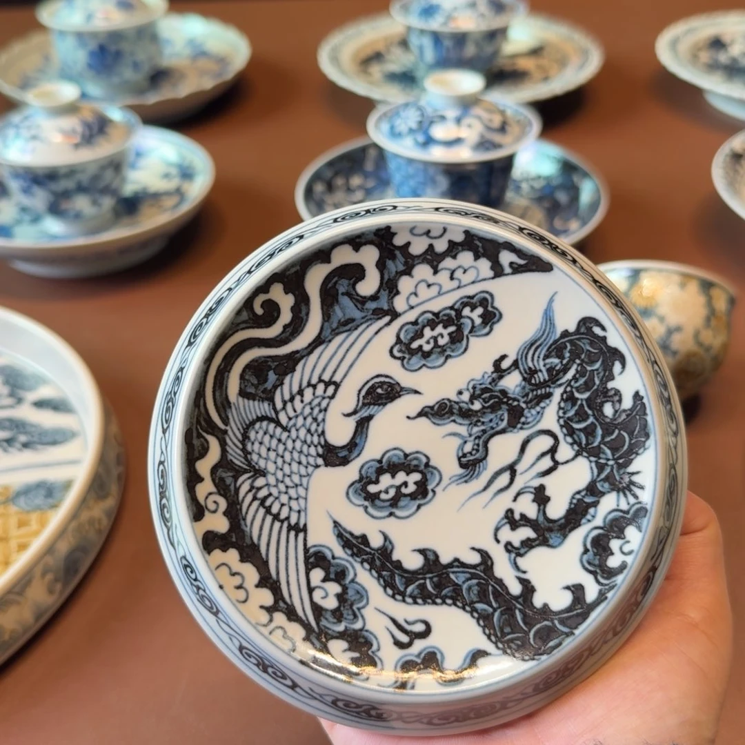 手工手绘茶具盖置