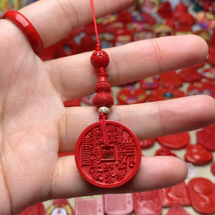 天然辰砂工艺品朱砂手机坠