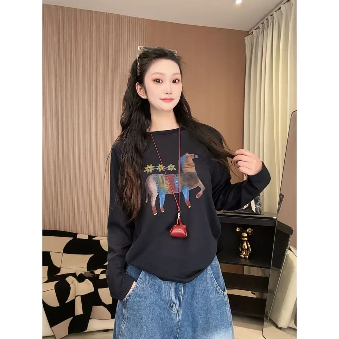 ANGEL HUE-秋冬「马跃新程」别致设计软糯打底衫内搭打底长袖10182