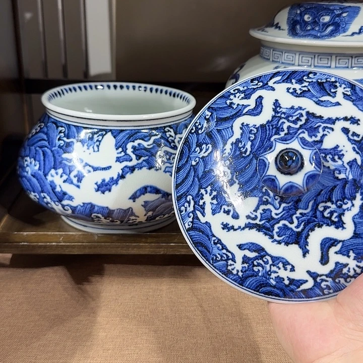 Y***h摆件瓷八万八千八龙罐一个