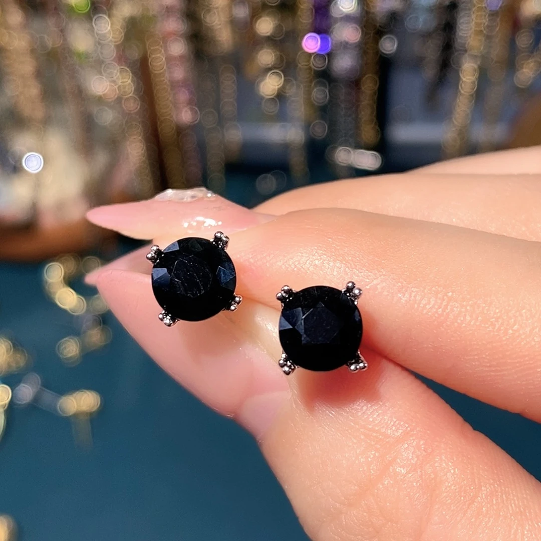 耳饰蓝宝石银S925镶嵌给****~福利款