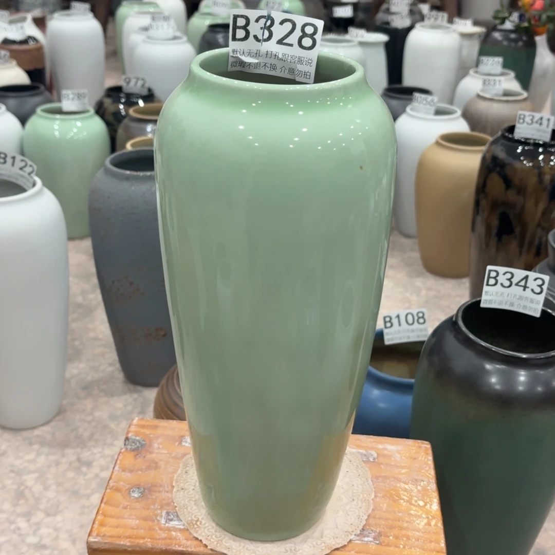 摆件陶瑕疵328 景德镇陶瓷花瓶高34口9