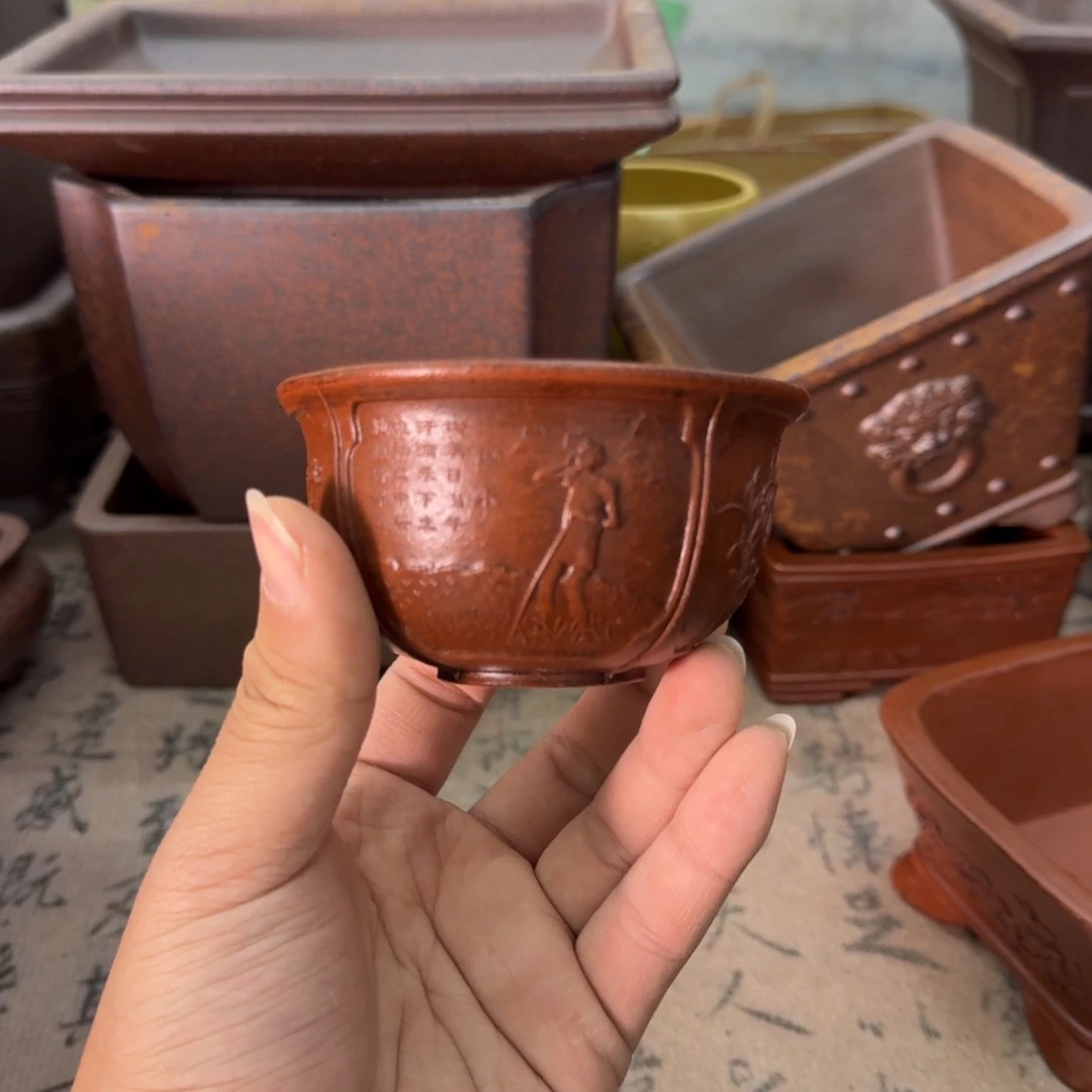 紫砂花盆宜兴紫砂正品花盆7x4