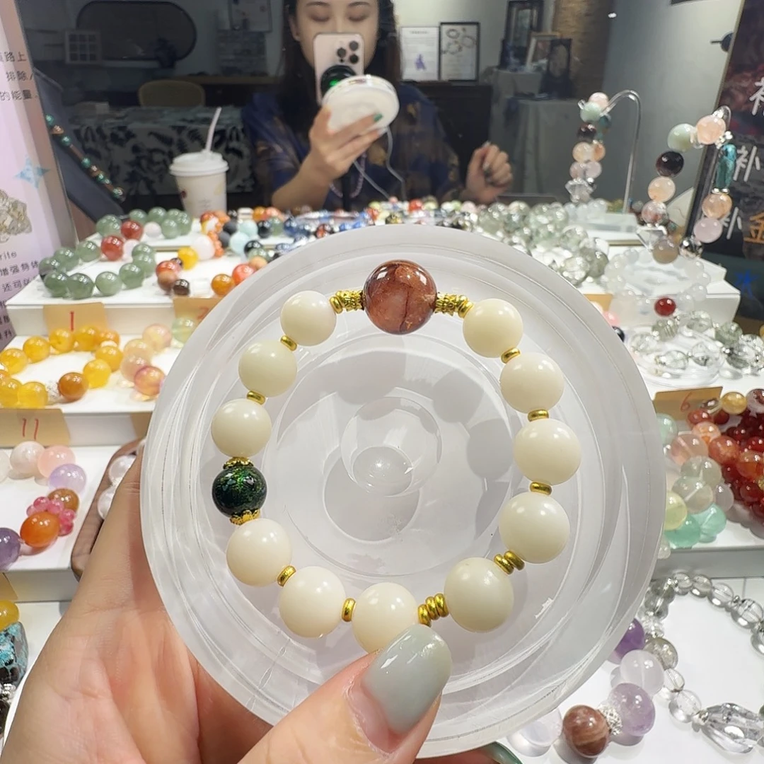 水晶未镶嵌手串胶花大漆菩提手串