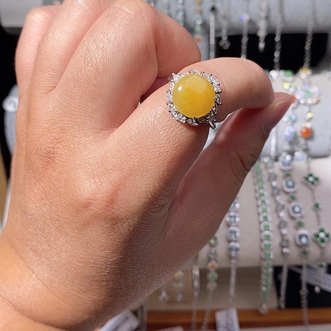 翡翠银S925镶嵌戒指