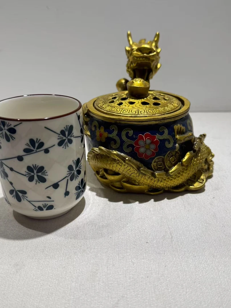 F042-龙纹景泰蓝景德镇高端摆件