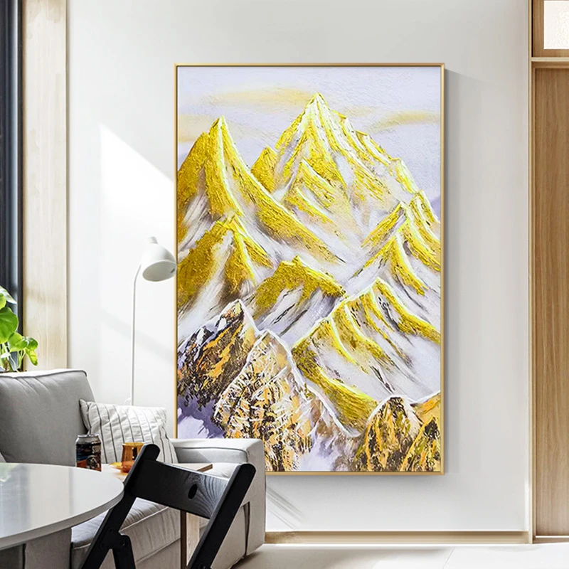 靠金山玄关现代轻奢高档走廊办公室背景墙装饰画金山211