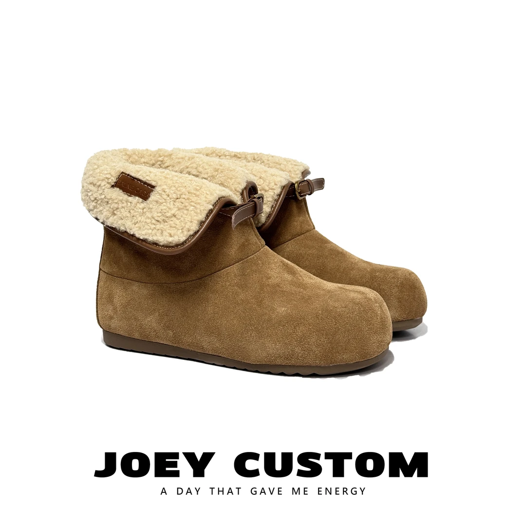 JOEY|【翻边两穿勃肯靴】冬日氛围感内增高加绒加雪地厚女靴  2251