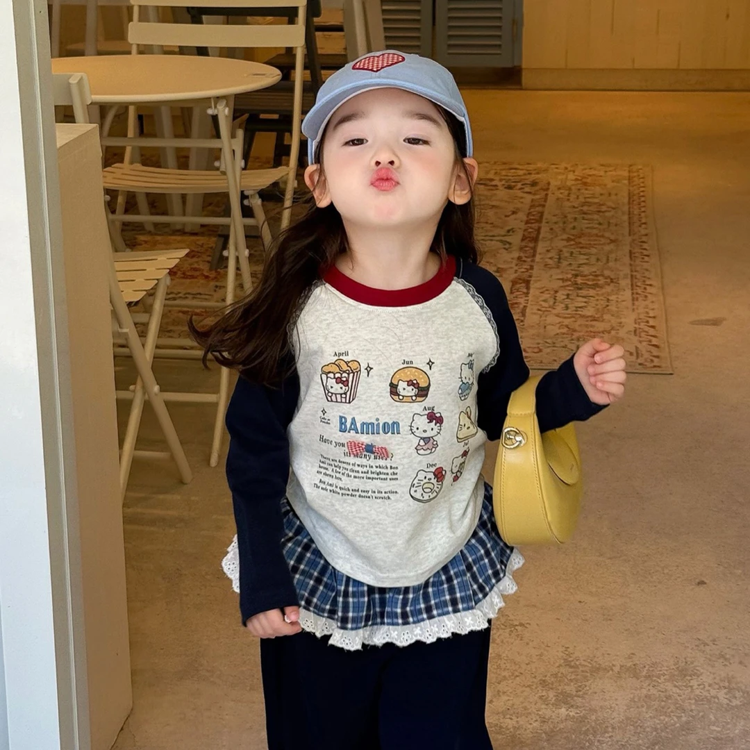 女童长袖T恤2025秋季新款女宝宝洋气可爱上衣小童裤子二件套时髦