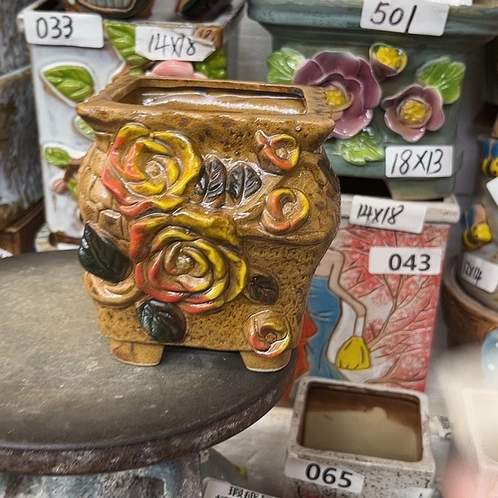 粗陶材质多肉花盆