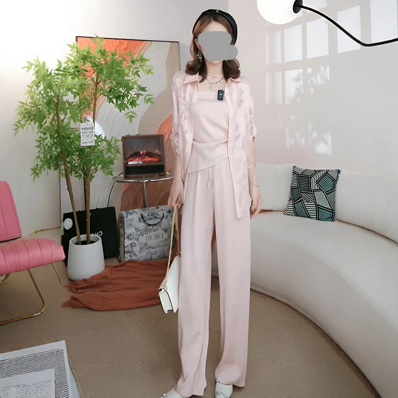 2025年夏季欧若风穿搭粉色宽松慵懒休初秋穿初秋穿搭气质风JK套装