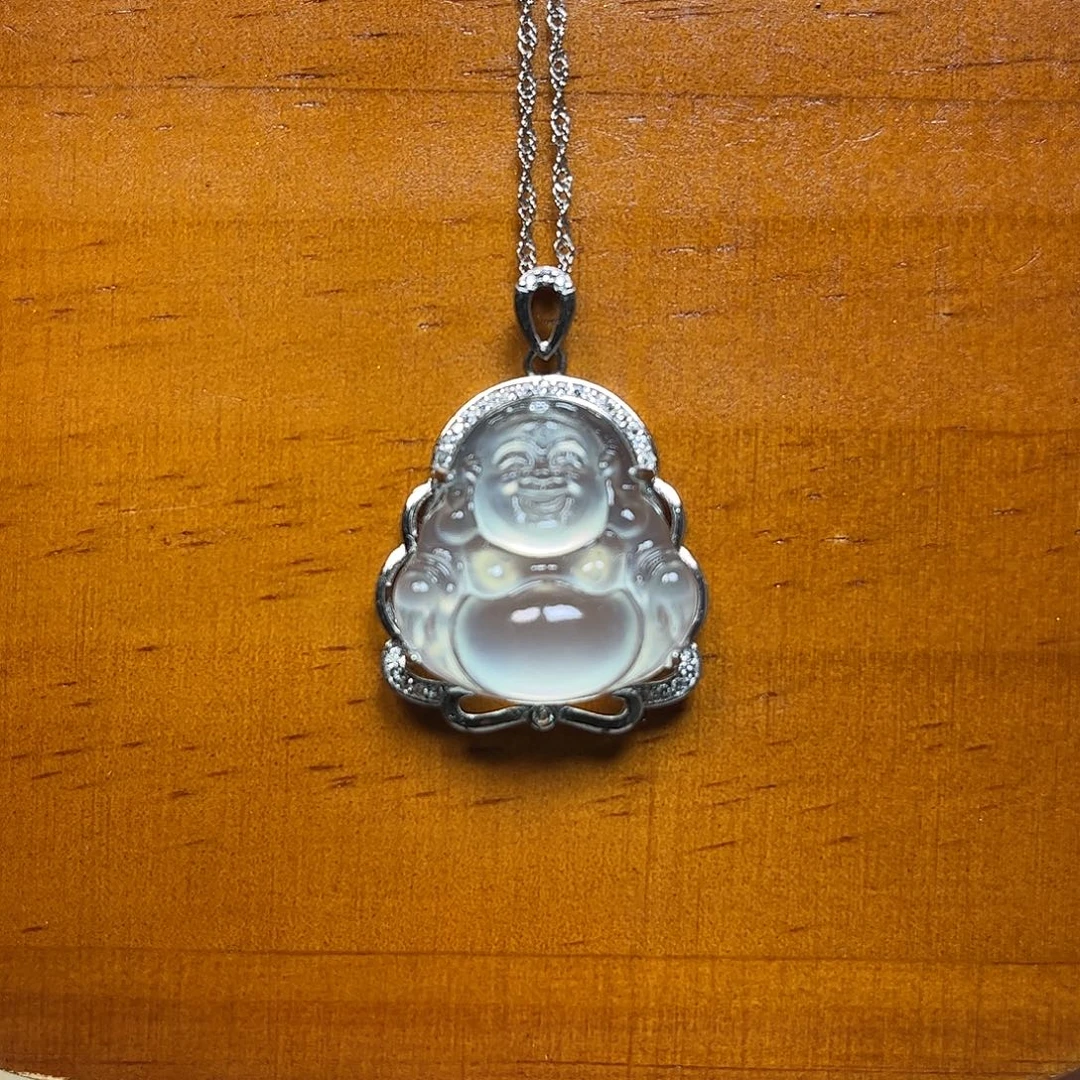 岫玉银S925镶嵌颈饰吊坠