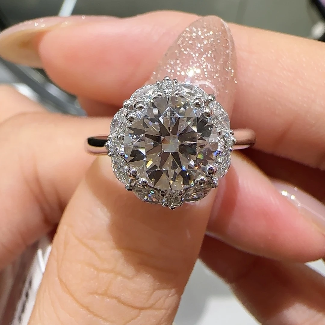 铂Pt950镶嵌实验室培育钻石许妍同款2卡igi双证vs1