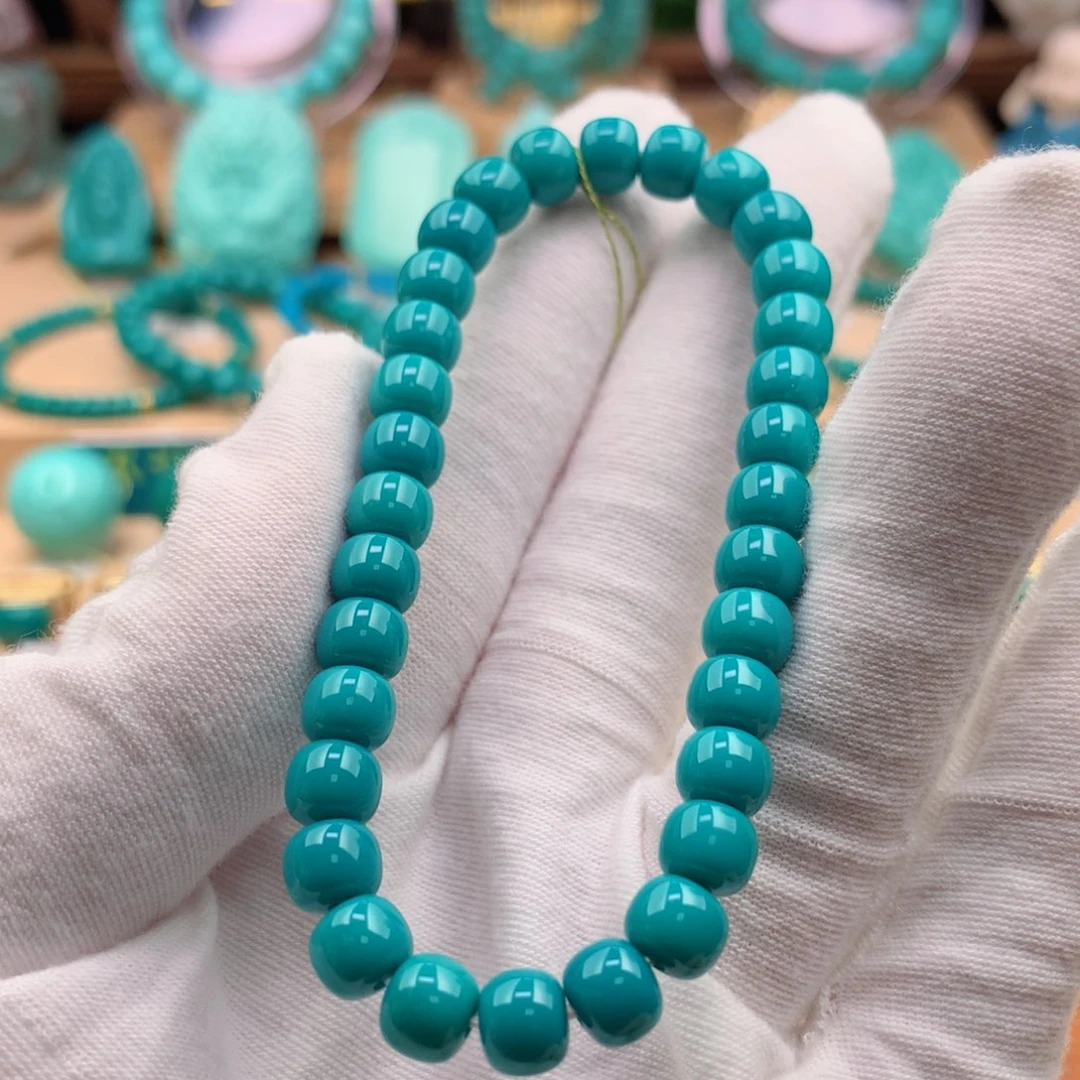 绿松石珠宝奇石未镶嵌7mm