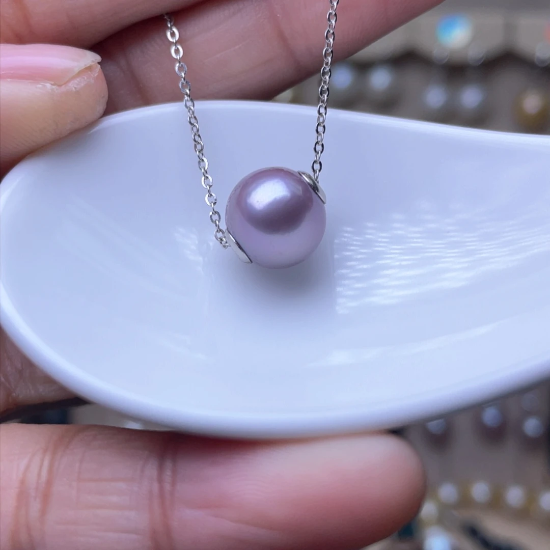 淡水珍珠吊坠银S925镶嵌