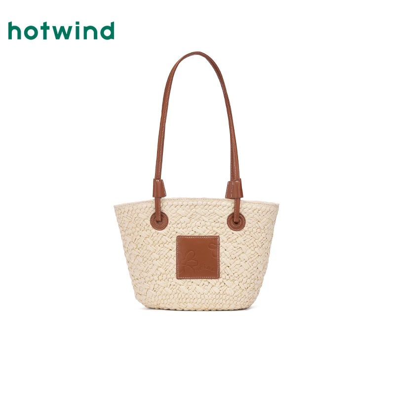 热风2025年夏季新款女士度假草编小单肩包B58W25200