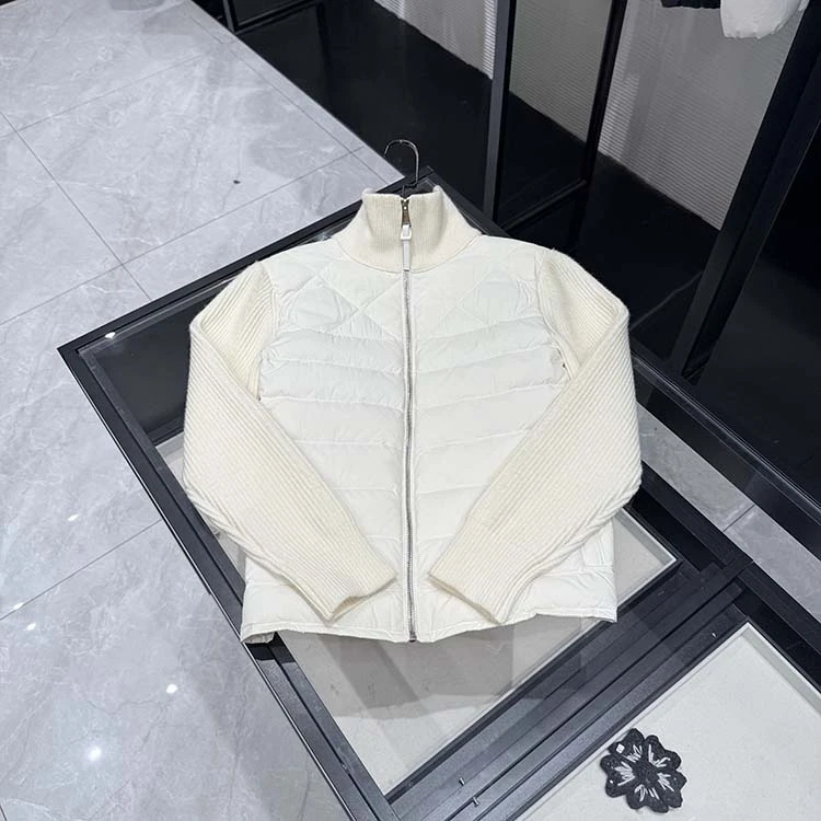 25年秋冬新款 时尚长袖针织拼接薄款羽绒服外套-8808