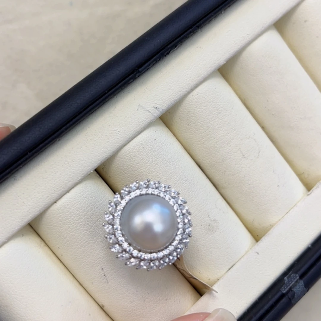 【闪购商品】海水珍珠戒指未镶嵌澳白11-12mm