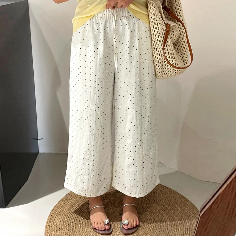 乃粒韩系港风复古休闲裤女夏季大码胖mm200斤宽松显瘦阔腿直筒裤