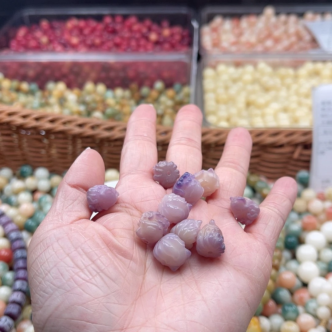 白玉菩提吊坠Z/12mm/5+5颗微瑕