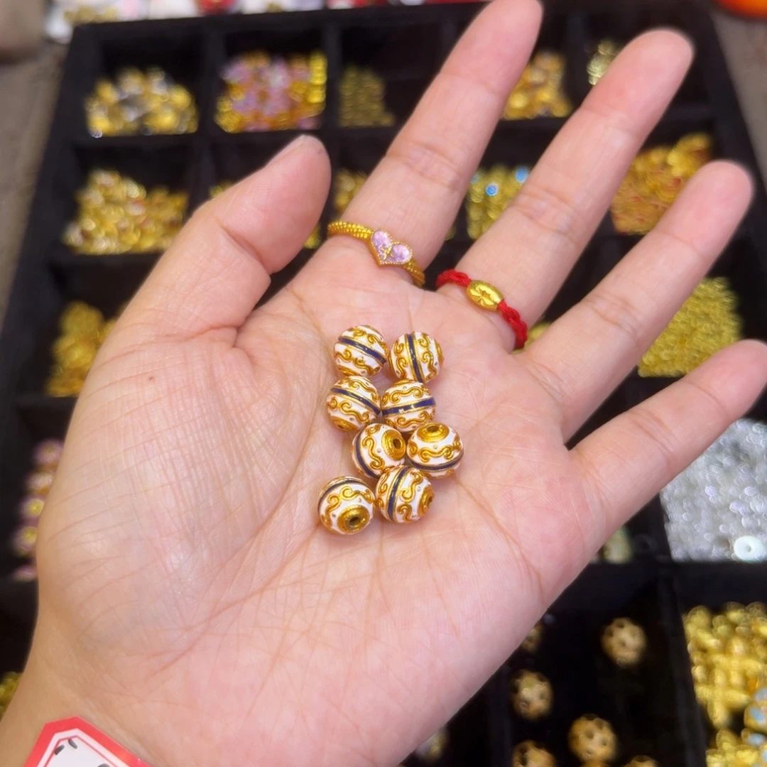 铜合金蓝色回文球球2个