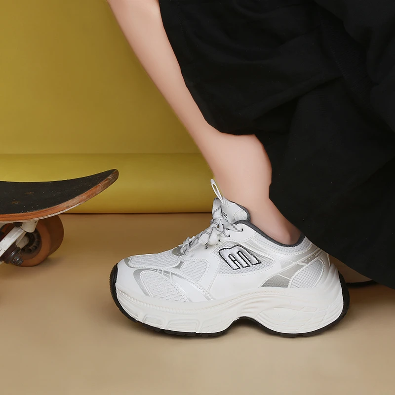 厚底老爹鞋女2025年春季新款时尚百搭休闲运动鞋增高轻便透气女生