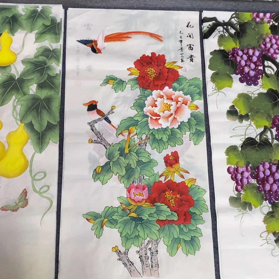 国画尺寸100✖️50三尺手绘工笔画