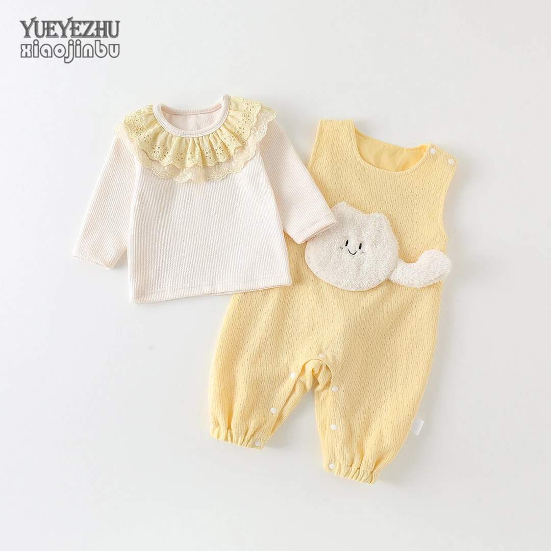 女宝宝背带裤套装秋装新款婴儿衣服春秋韩版洋气可爱两件套外出服