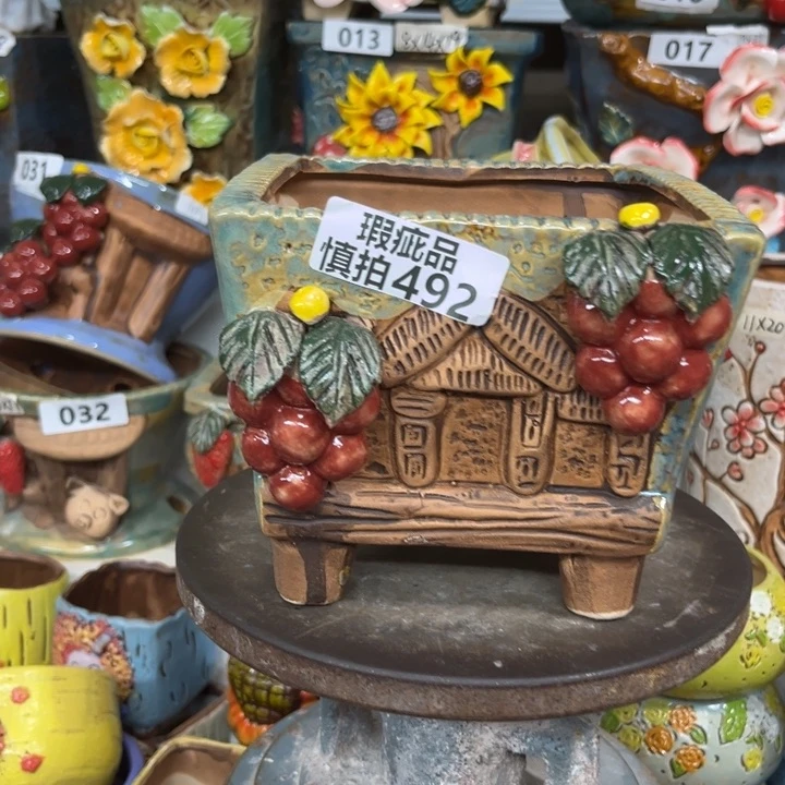 紫砂花盆粗陶材质多肉花盆492