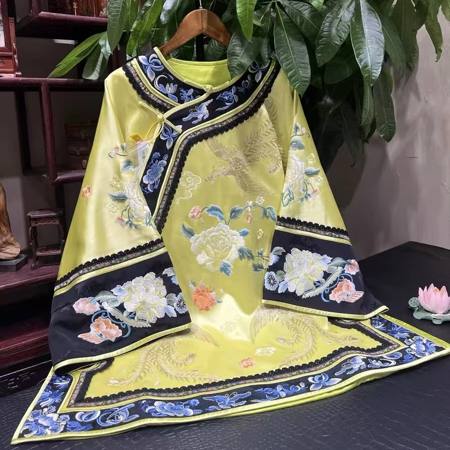 【熹友阁】重工刺绣斜襟中长款国风太太服