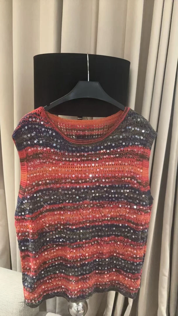 【蜜爷家】渐变镂空亮片坎肩008#