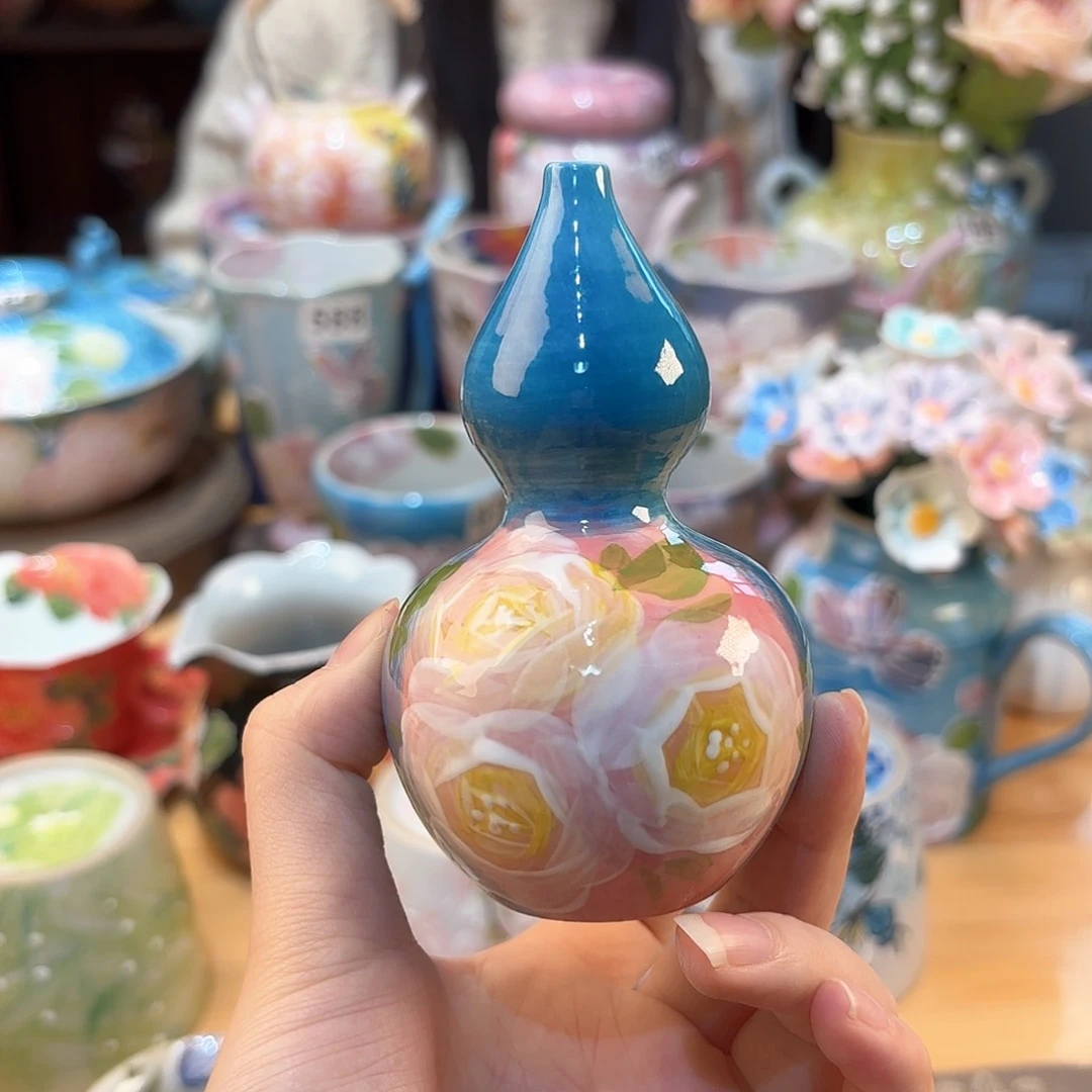 景德镇手绘高温釉下彩陶瓷茶具