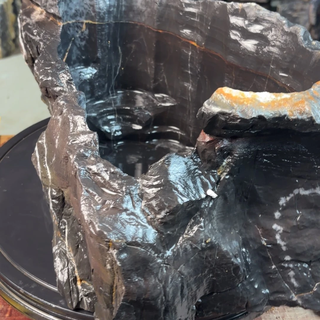 石头灵璧石花盆天然外形