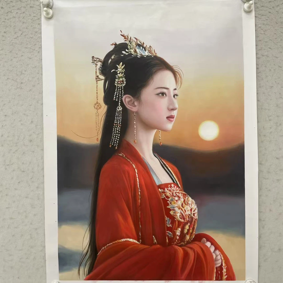 林彦新***神仙姐姐-约60*90厘米-手绘油画-麻布