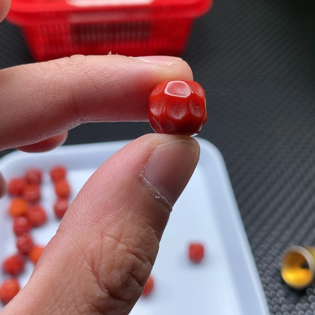 南红玛瑙16号 12mm柿子红无相珠一颗未镶嵌