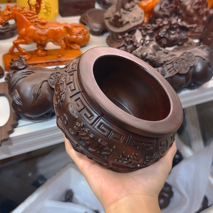 木黑檀木20碗聚宝盆一个