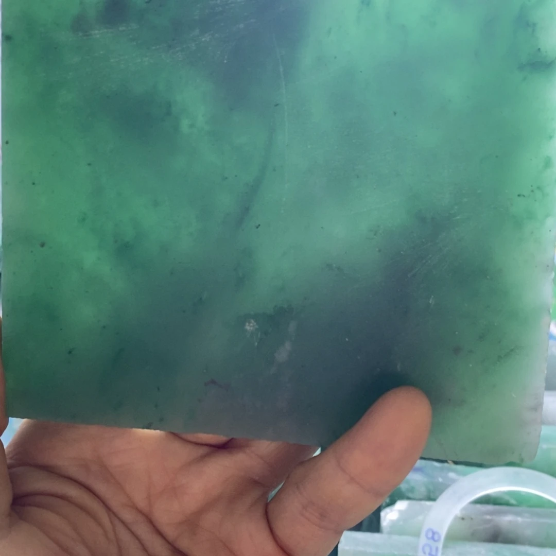 完***生定制石英质玉（非洲翠）天然非州翠手镯