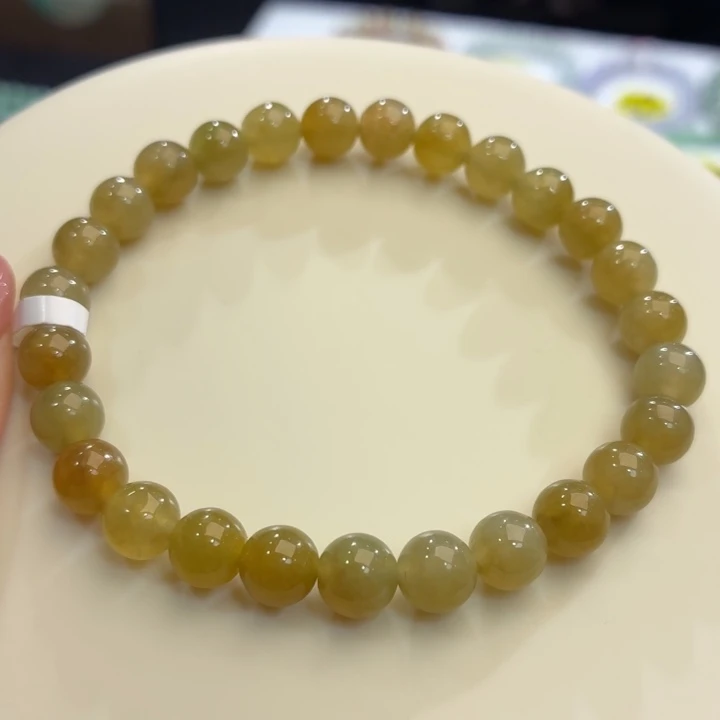 翡翠未镶嵌手链冰胶黄卡7