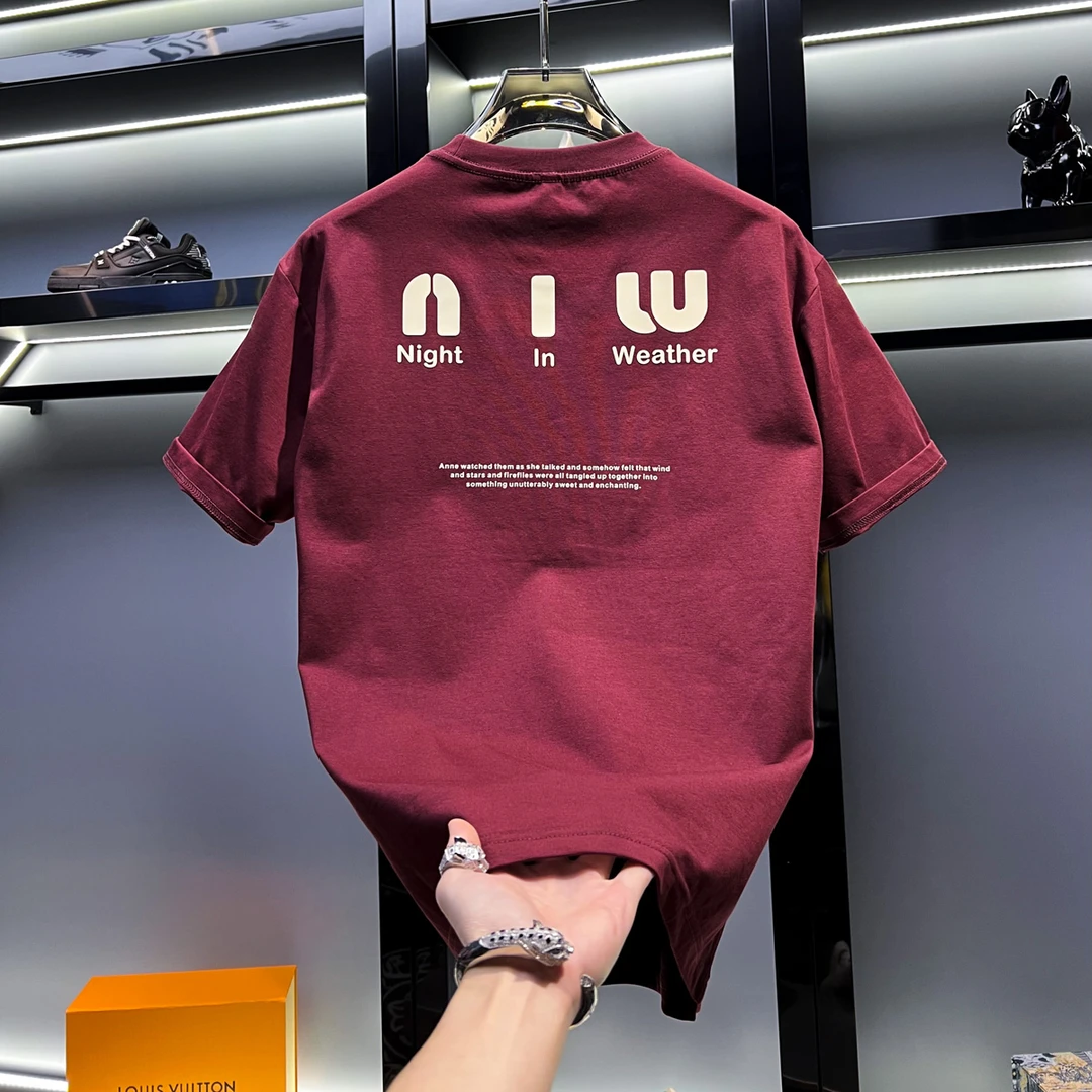 玛加西曼特男士圆领短袖t恤2025新款夏季宽松美式男半袖大码