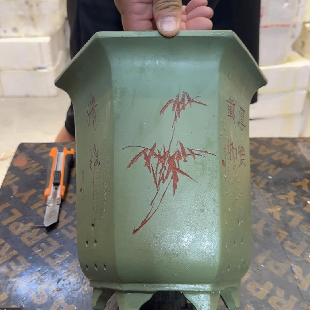 紫砂花盆口径19 17高度22