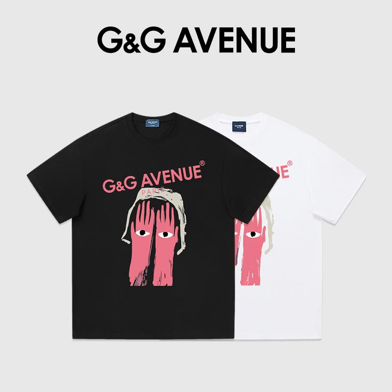 法国G&G AVENUE轻奢潮牌夏季新款印花短袖T恤男女同款-GT2511139