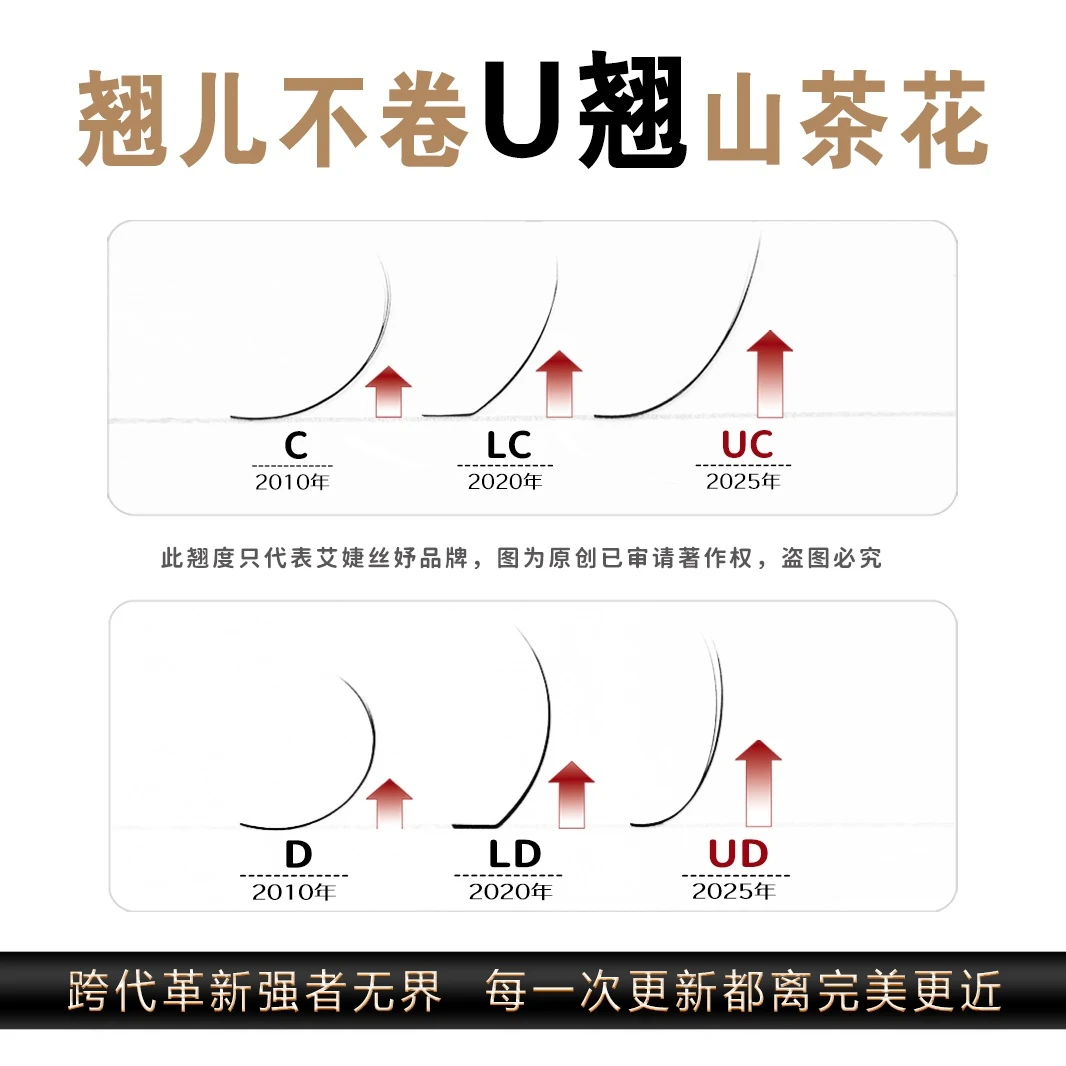 艾婕丝妤新国风U翘翘睫山茶花假睫毛中式翘睫长峰睫毛美睫店专用