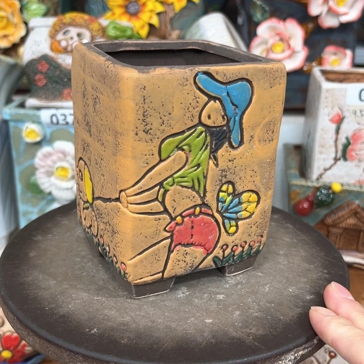 紫砂花盆粗陶材质多肉花盆